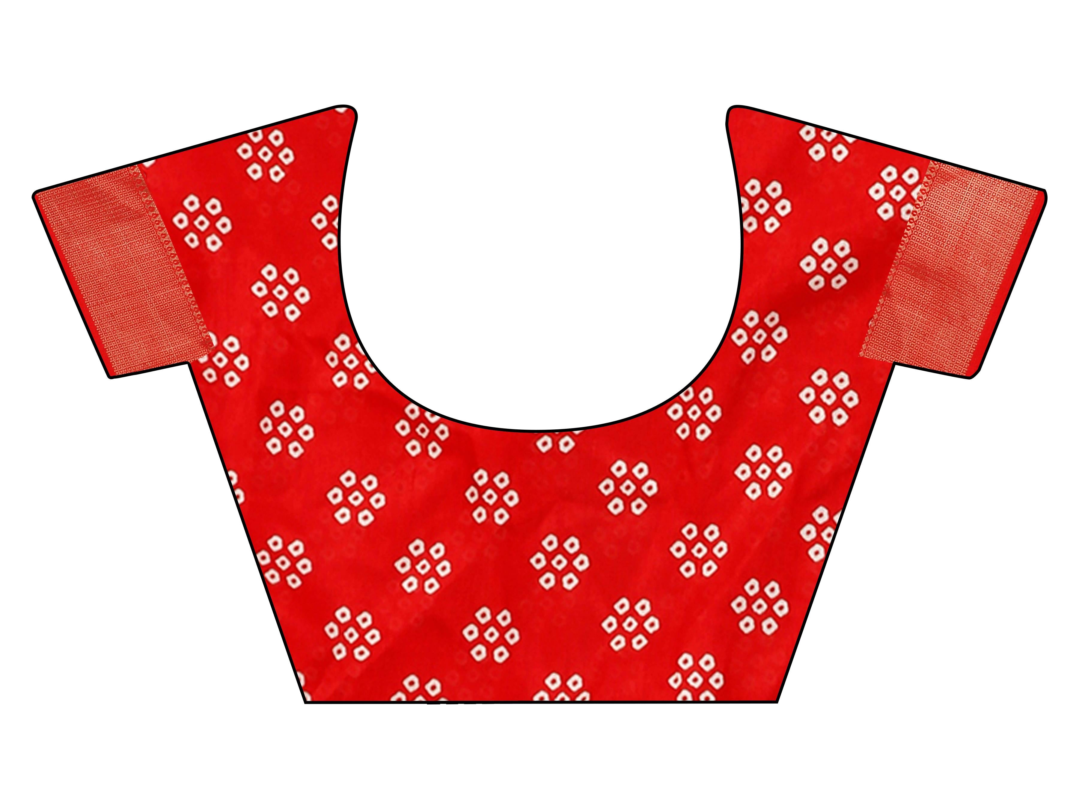 Ready to wear red colored cotton blend daily wear saree with woven border